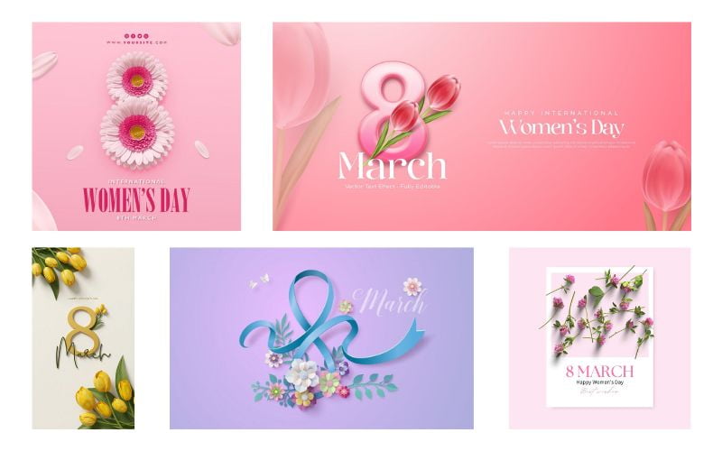 Mẫu background 8-3 phong cách tối giản và hiện đại